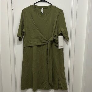 Lululemon Olive Green Tie-Front Dress